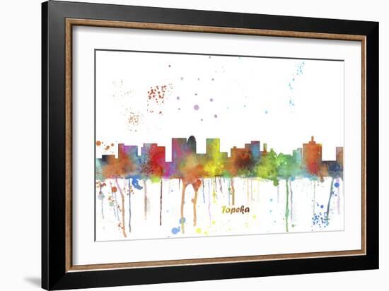 Topeka Kansas Skyline MCLR 1-Marlene Watson-Framed Giclee Print