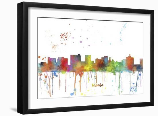 Topeka Kansas Skyline MCLR 1-Marlene Watson-Framed Giclee Print