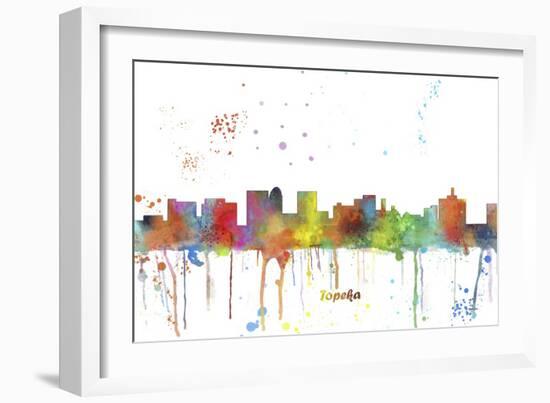 Topeka Kansas Skyline MCLR 1-Marlene Watson-Framed Giclee Print