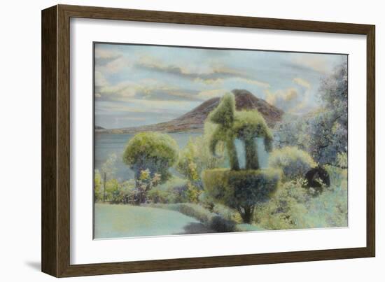 Topiary and Volvano, Guatemala-Theo Westenberger-Framed Photographic Print