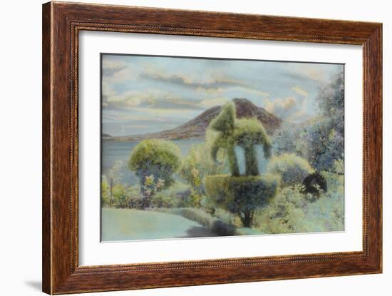 Topiary and Volvano, Guatemala-Theo Westenberger-Framed Photographic Print