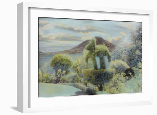 Topiary and Volvano, Guatemala-Theo Westenberger-Framed Photographic Print