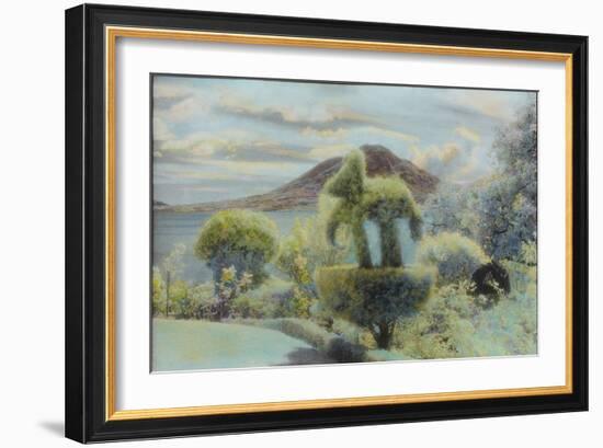 Topiary and Volvano, Guatemala-Theo Westenberger-Framed Photographic Print
