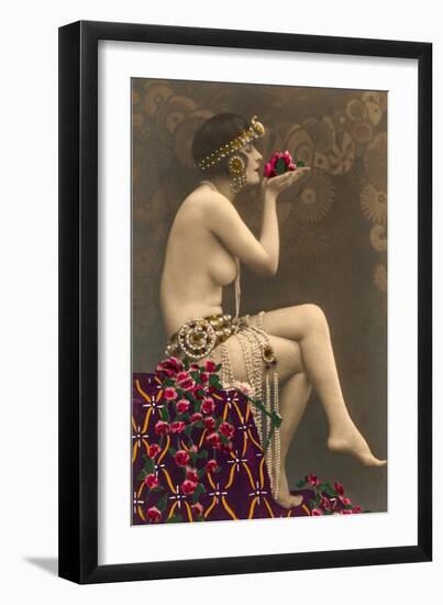 Topless Belly Dancer-null-Framed Art Print