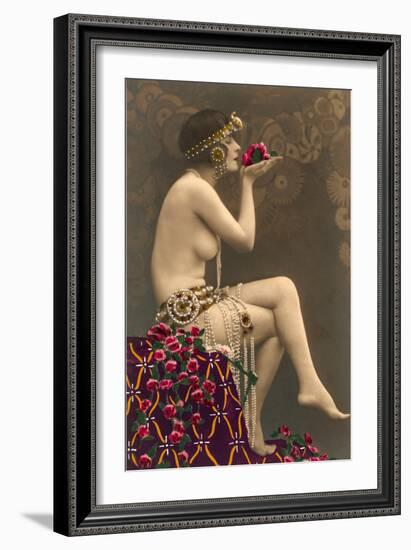 Topless Belly Dancer-null-Framed Art Print