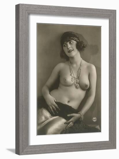 Topless Woman with Necklace-null-Framed Art Print