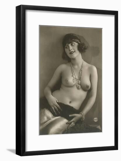 Topless Woman with Necklace-null-Framed Art Print