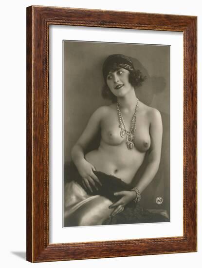 Topless Woman with Necklace-null-Framed Art Print