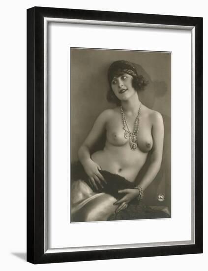 Topless Woman with Necklace-null-Framed Art Print