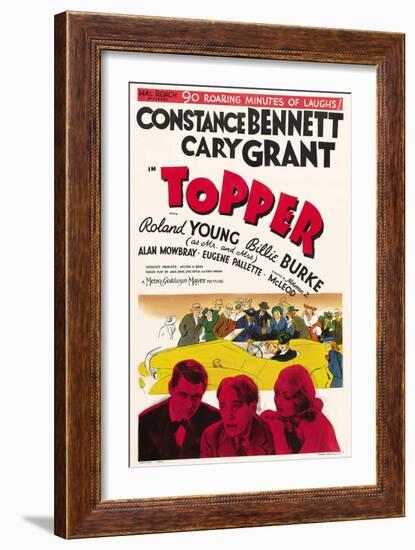 Topper, Cary Grant, Roland Young, Constance Bennett, 1937-null-Framed Art Print