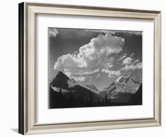 Tops Of Pine Trees Snow Covered "In Glacier National Park" Montana. 1933-1942-Ansel Adams-Framed Art Print