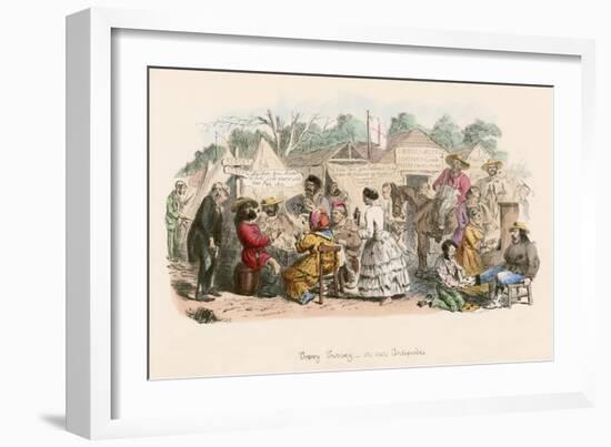 Topsy Turvy 1854, Leech-John Leech-Framed Art Print