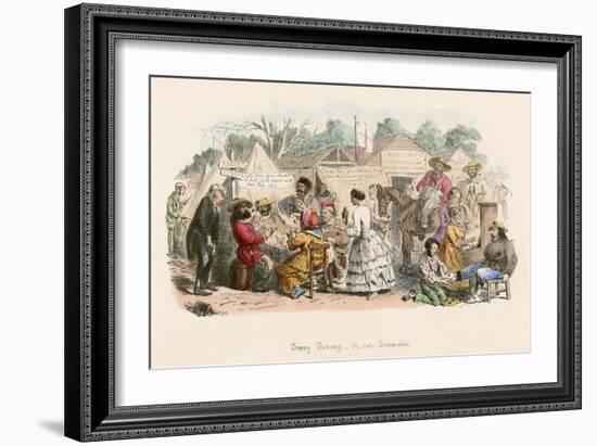 Topsy Turvy 1854, Leech-John Leech-Framed Art Print