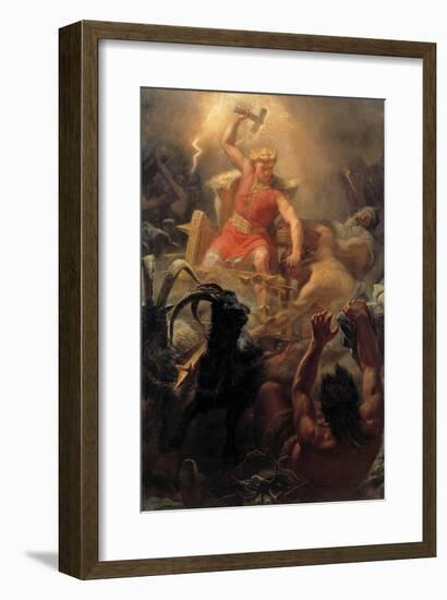 Tor's Fight with the Giants-Marten Winge-Framed Premium Giclee Print