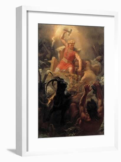 Tor's Fight with the Giants-Marten Winge-Framed Premium Giclee Print