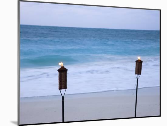 Torches on Beach, Grace Bay, Providenciales, Turks and Caicos-Demetrio Carrasco-Mounted Photographic Print