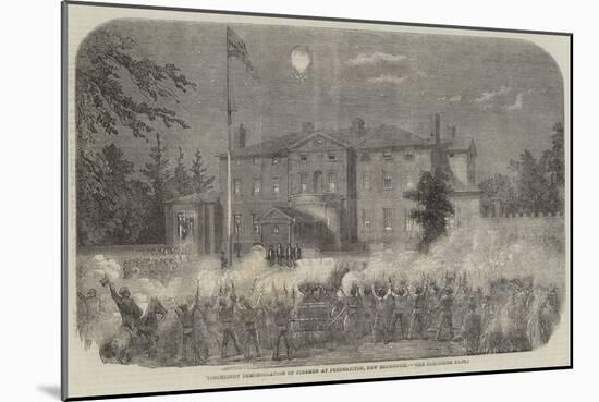 Torchlight Demonstration of Firemen at Fredericton, New Brunswick-null-Mounted Giclee Print