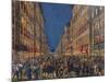 Torchlight Procession in Via Del Corso in Rome, Full Colour Print, Italy, 18th Century-null-Mounted Giclee Print