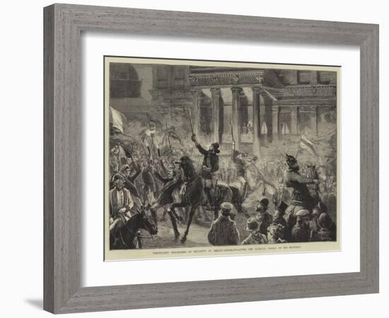 Torchlight Procession of Students at Berlin Congratulating the Imperial Prince on His Recovery-William III Bromley-Framed Giclee Print