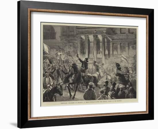 Torchlight Procession of Students at Berlin Congratulating the Imperial Prince on His Recovery-William III Bromley-Framed Giclee Print