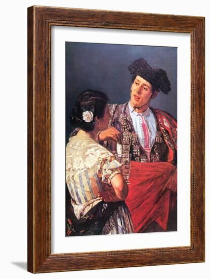 Toreador with Young Girl-Mary Cassatt-Framed Art Print