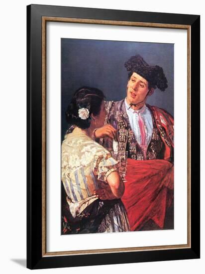 Toreador with Young Girl-Mary Cassatt-Framed Art Print