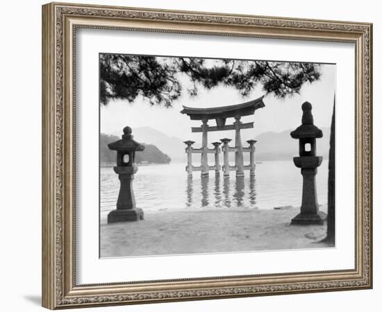 Torii Gate in Water-null-Framed Premium Photographic Print