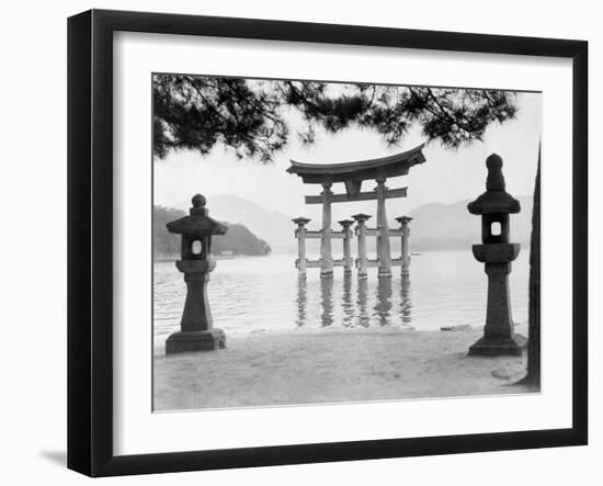 Torii Gate in Water-null-Framed Premium Photographic Print