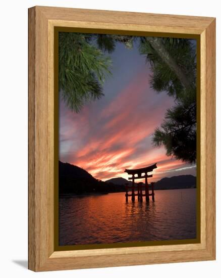 Torii Shrine Gate in the Sea, Miyajima Island, Honshu, Japan-Christian Kober-Framed Premier Image Canvas