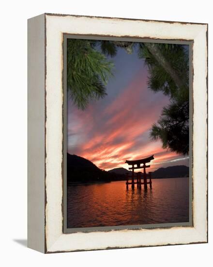 Torii Shrine Gate in the Sea, Miyajima Island, Honshu, Japan-Christian Kober-Framed Premier Image Canvas