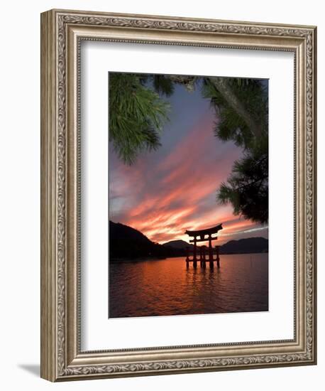 Torii Shrine Gate in the Sea, Miyajima Island, Honshu, Japan-Christian Kober-Framed Photographic Print