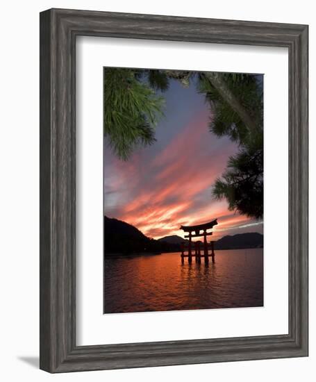 Torii Shrine Gate in the Sea, Miyajima Island, Honshu, Japan-Christian Kober-Framed Photographic Print