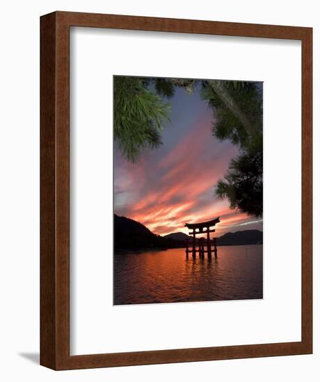 Torii Shrine Gate in the Sea, Miyajima Island, Honshu, Japan-Christian Kober-Framed Photographic Print