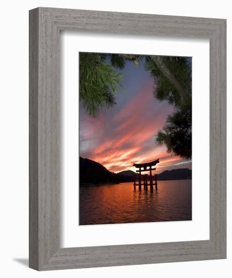 Torii Shrine Gate in the Sea, Miyajima Island, Honshu, Japan-Christian Kober-Framed Photographic Print