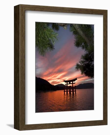 Torii Shrine Gate in the Sea, Miyajima Island, Honshu, Japan-Christian Kober-Framed Photographic Print