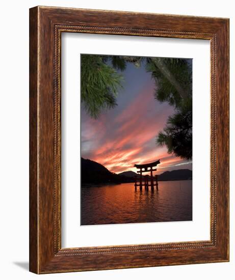 Torii Shrine Gate in the Sea, Miyajima Island, Honshu, Japan-Christian Kober-Framed Photographic Print