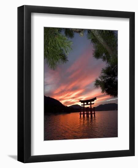 Torii Shrine Gate in the Sea, Miyajima Island, Honshu, Japan-Christian Kober-Framed Photographic Print