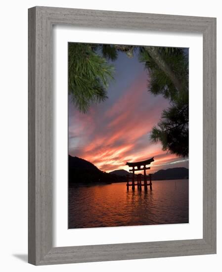 Torii Shrine Gate in the Sea, Miyajima Island, Honshu, Japan-Christian Kober-Framed Photographic Print