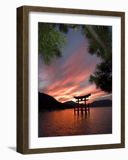 Torii Shrine Gate in the Sea, Miyajima Island, Honshu, Japan-Christian Kober-Framed Photographic Print