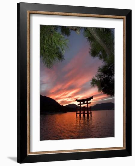 Torii Shrine Gate in the Sea, Miyajima Island, Honshu, Japan-Christian Kober-Framed Photographic Print