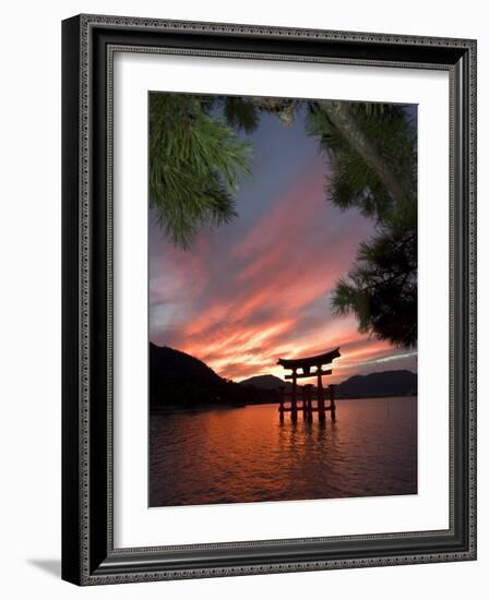 Torii Shrine Gate in the Sea, Miyajima Island, Honshu, Japan-Christian Kober-Framed Photographic Print