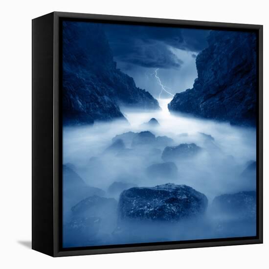 Tormenta en ixtapa Blue-Moises Levy-Framed Premier Image Canvas