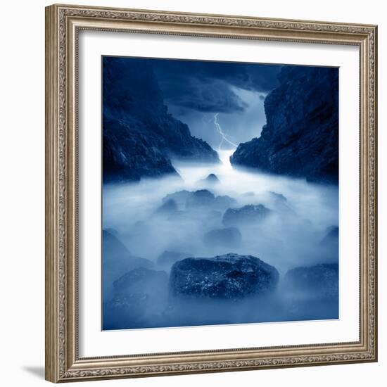 Tormenta en ixtapa Blue-Moises Levy-Framed Photographic Print