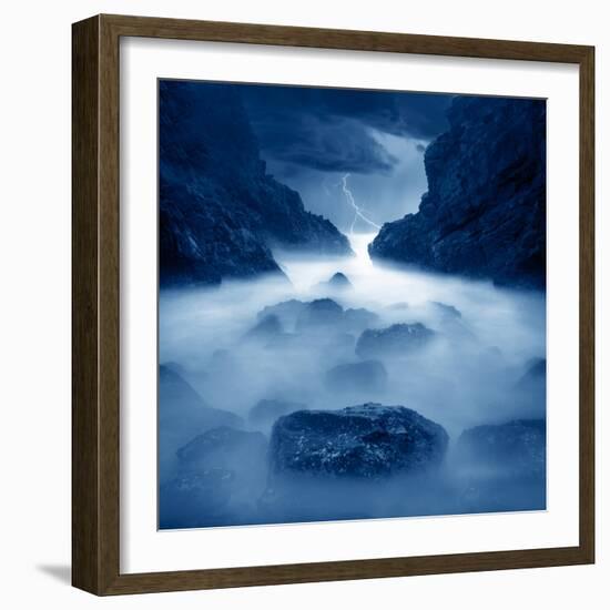 Tormenta en ixtapa Blue-Moises Levy-Framed Photographic Print