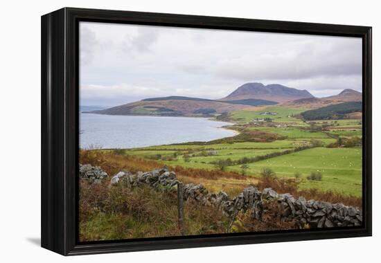 Tormore and Machrie Bay, looking towards Beinn Bharrain, Isle of Arran, North Ayrshire, Scotland, U-Gary Cook-Framed Premier Image Canvas