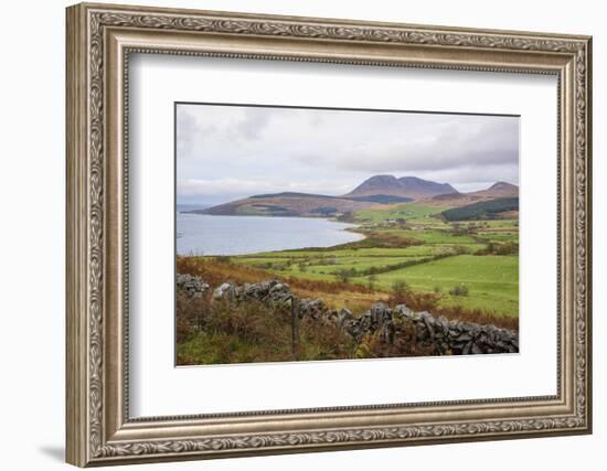 Tormore and Machrie Bay, looking towards Beinn Bharrain, Isle of Arran, North Ayrshire, Scotland, U-Gary Cook-Framed Photographic Print