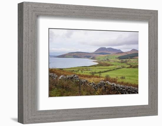 Tormore and Machrie Bay, looking towards Beinn Bharrain, Isle of Arran, North Ayrshire, Scotland, U-Gary Cook-Framed Photographic Print