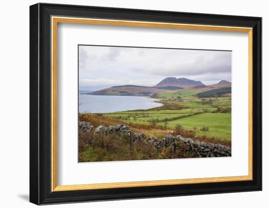 Tormore and Machrie Bay, looking towards Beinn Bharrain, Isle of Arran, North Ayrshire, Scotland, U-Gary Cook-Framed Photographic Print