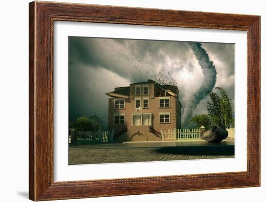 Tornado over the House-viczast-Framed Art Print