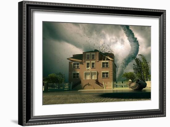 Tornado over the House-viczast-Framed Art Print